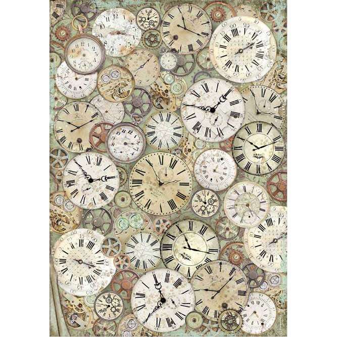 Stamperia Rice Paper - Clock & Mechanisms