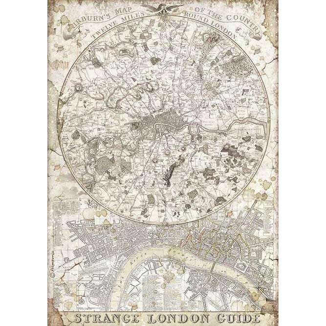 Stamperia Rice Paper - Strange London Guide