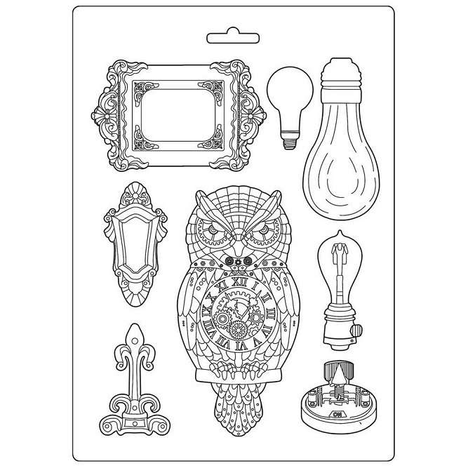 Stamperia Soft Mould Maxi - Owl & Memories