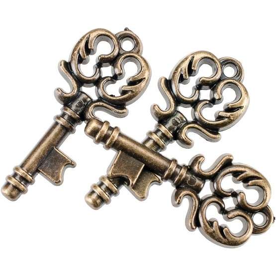 Steampunk Buttons - Antique Gold Keys