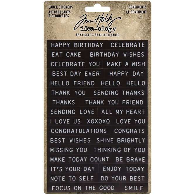 Tim Holtz - Sentiments Label Stickers