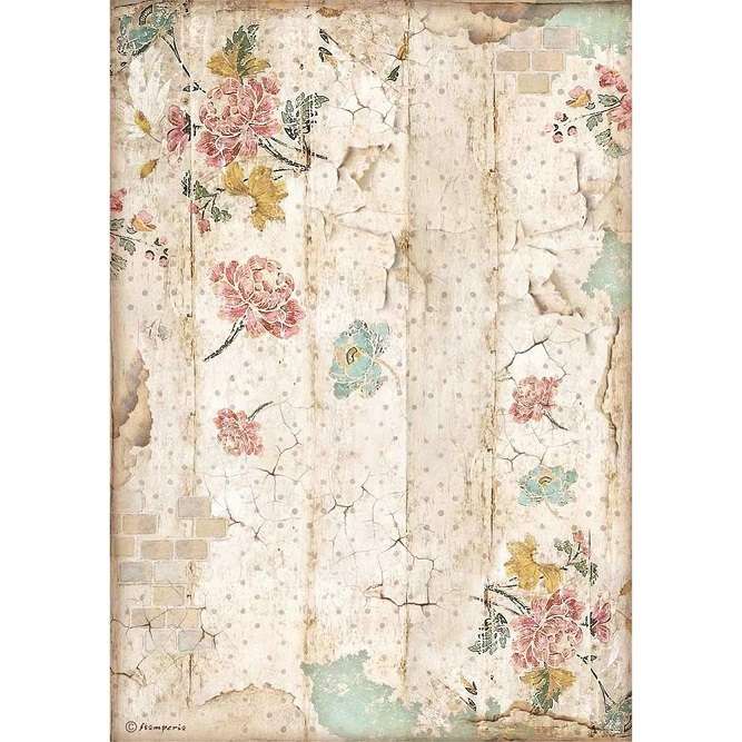 Stamperia Rice Paper - Alice Wall Texture