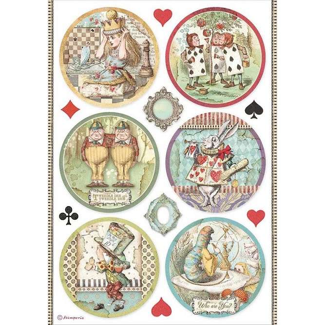 Stamperia Rice Paper - Alice Rounds