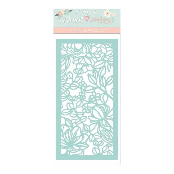 Stamperia Thick stencil 12X25 - Flowers & Leaves