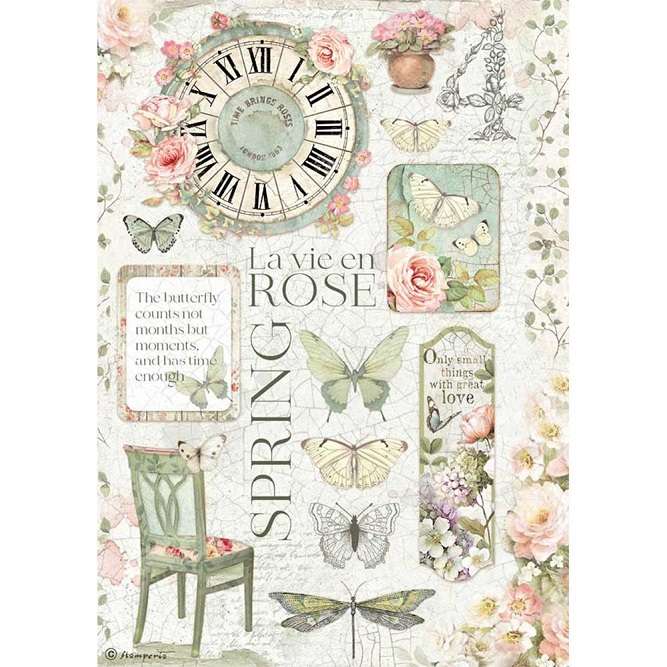 Stamperia Rice Paper - La Vie en Rose