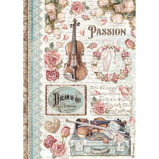 Stamperia Rice Paper - Passion Music