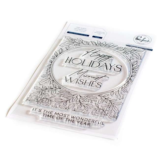 Pinkfresh - Happy Holidays Circle Frame Stamp
