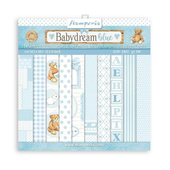 Stamperia pad 30x30 - Baby Dream Blue