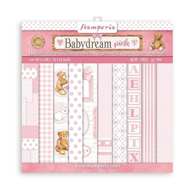 Stamperia pad 30x30 - Baby Dream Pink