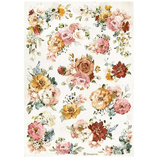 Stamperia Rice Paper - Flowers Texture