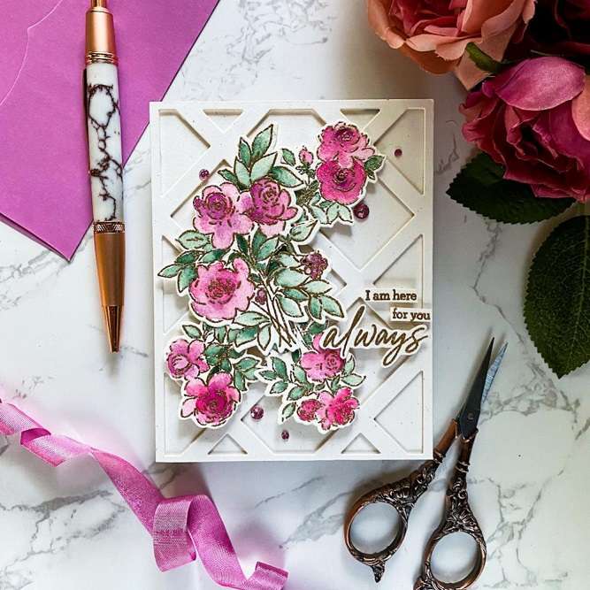 Pinkfresh - Indigo Roses Stamp