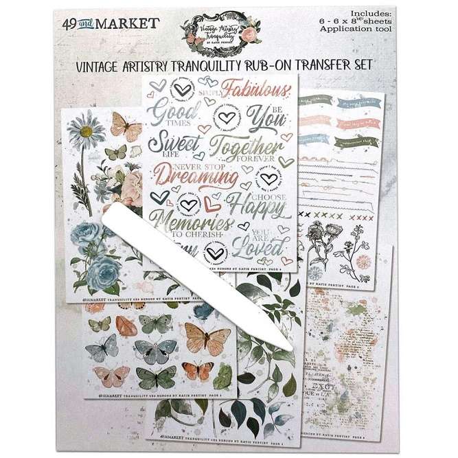 49 & Market - Tranquility Rub-Ons 6"X8"