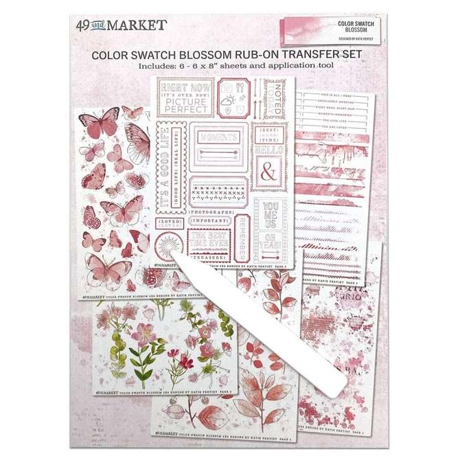 49 & Market - Blossom Rub-Ons 6"X8"