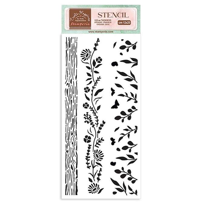 Stamperia Thick stencil 12X25 - Welcome Home Nature