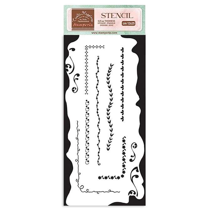 Stamperia Thick stencil 12X25 - Welcome Home Borders
