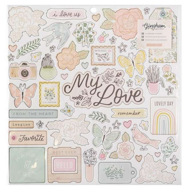 AC - Gingham Garden Chipboard Stickers