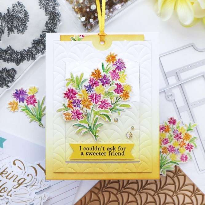 Pinkfresh - Rainbow Daisies Stamp