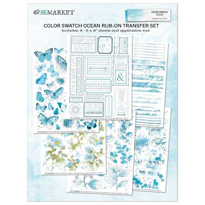 49 & Market - Ocean Rub-Ons 6"X8"