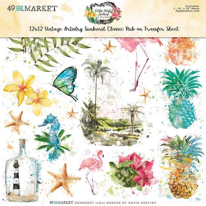 49 & Market - Sunburst Rub-Ons 12"X12"