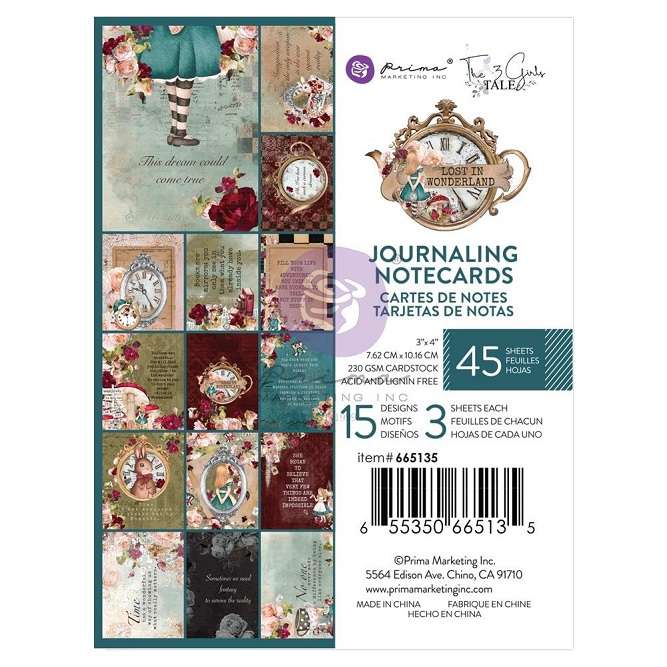 Prima - Lost In Wonderland Journaling Cards