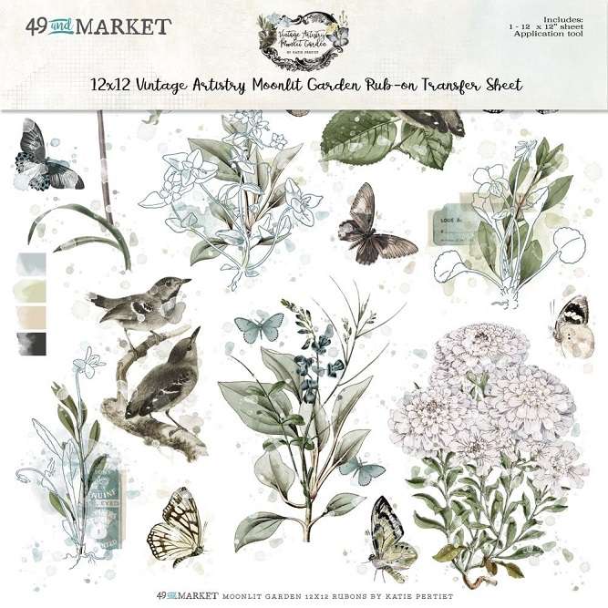 49 & Market - Moonlit Garden Rub-Ons 12"X12"