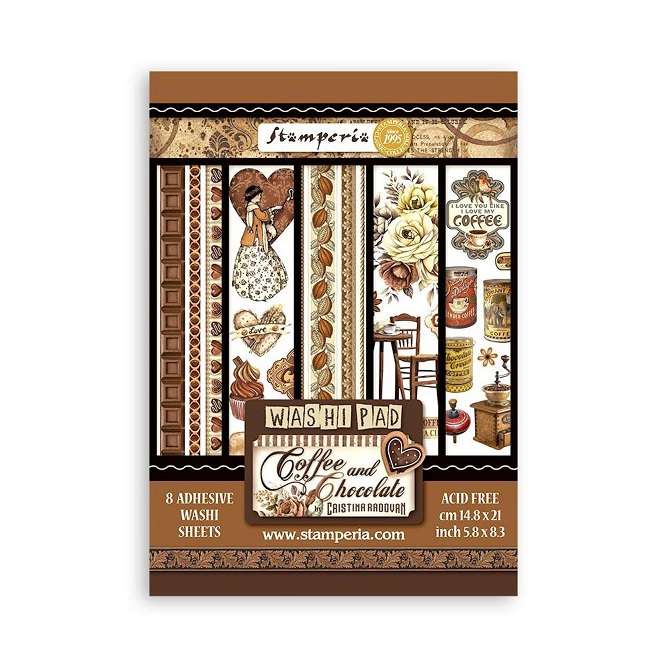 Stamperia Washi pad 8xA5 - Coffee And Chocolate