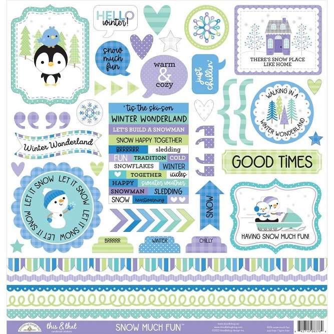 Doodlebug - Snow Much Fun Stickers 12"X12"