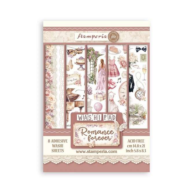 Stamperia Washi pad 8xA5 - Romance Forever