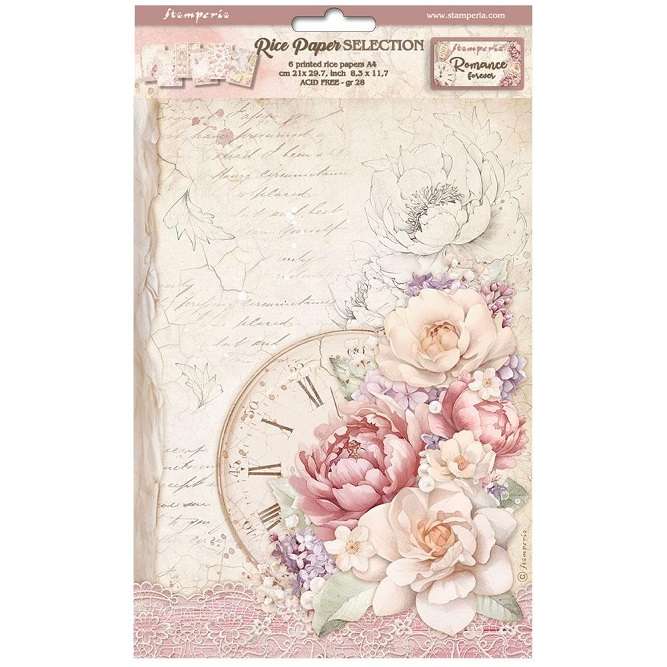 Stamperia Assorted Rice Paper - Romance Forever
