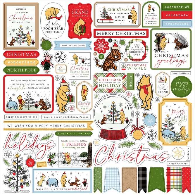 EP - Winnie The Pooh Christmas Stickers 12"X12"