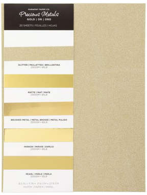 Harmony - Precious Metals Cardstock 20/Pkg - Gold