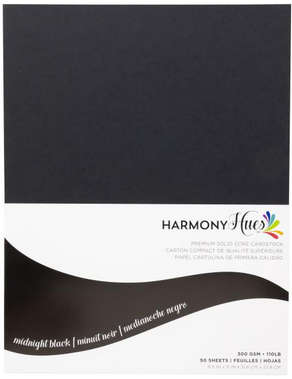 Harmony - Hues 110# Cardstock 50/Pkg - Midnight Black