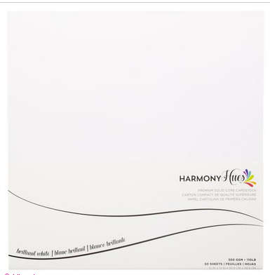 Harmony - Hues 110# Cardstock 30x30 50/Pkg - Brilliant White