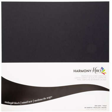 Harmony - Hues 110# Cardstock 30x30 50/Pkg - Midnight Black