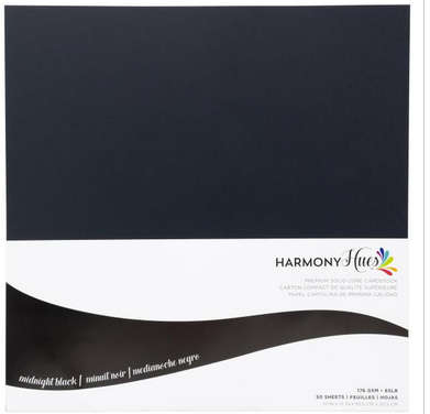 Harmony - Hues 65# Cardstock 30x30 50/Pkg - Midnight Black