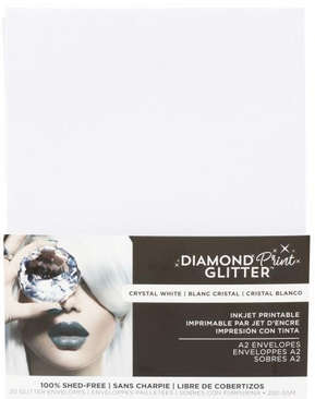 Harmony - Inkjet Printable Glitter Envelopes - Crystal White