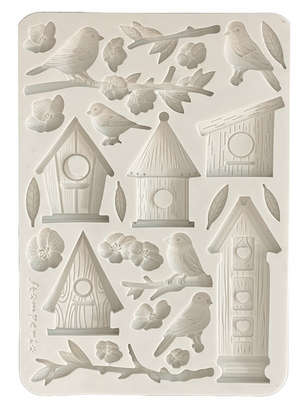 Stamperia Silicon mould A5 - Create Happiness Dewdrops Nests and Birds