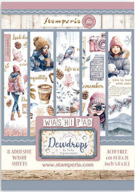 Stamperia Washi pad 8xA5 - Create Happiness Dewdrops