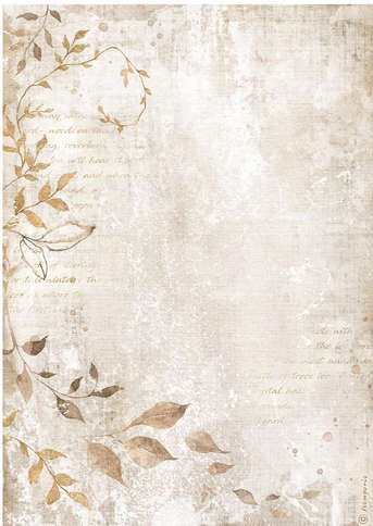 Stamperia Rice paper - Create Happiness Dewdrops leaves