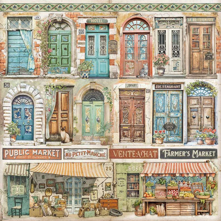 Stamperia pad 20x20 - Art of Travelling x22