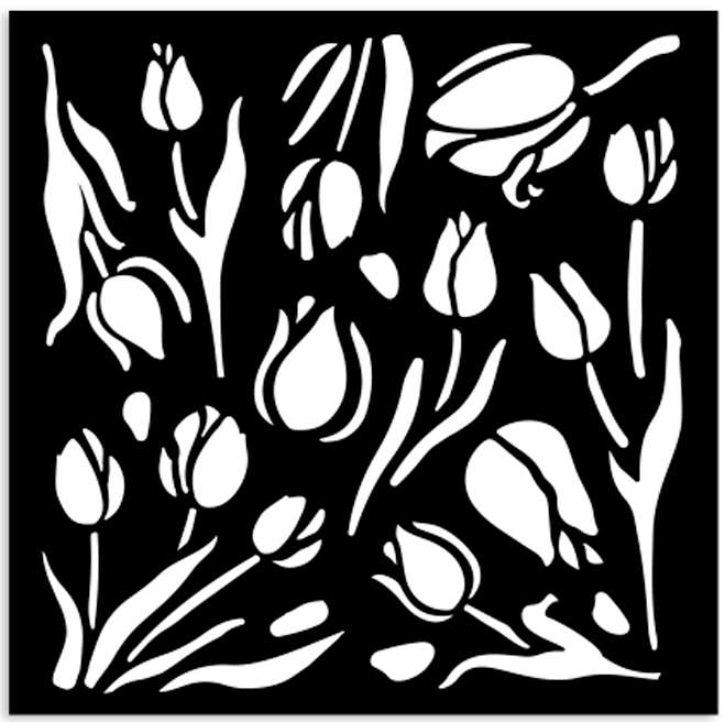 Stamperia Thick stencil 12X12 - Art of Travelling Tulips
