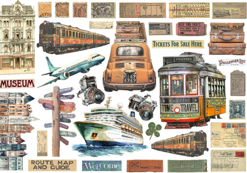 Stamperia - Ephemera - Art of Travelling