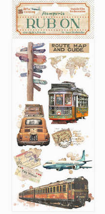 Stamperia - Rub-on - Art of Travelling transports