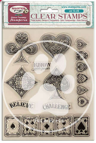 Stamperia Acrylic stamp 14x18 - Master of Magic playing cards