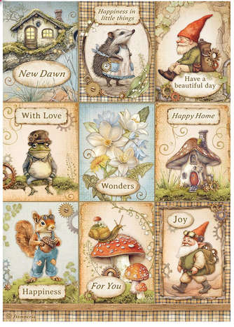 Stamperia Rice paper - Hidden Grove cards