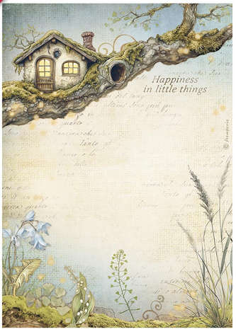 Stamperia Rice paper - Hidden Grove treehouse