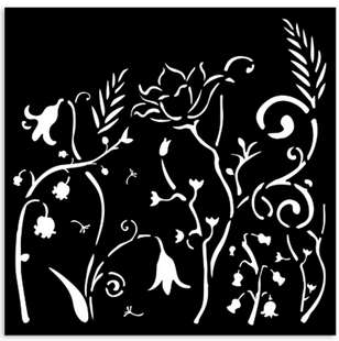 Stamperia Thick stencil 12X12 - Hidden Grove flowers