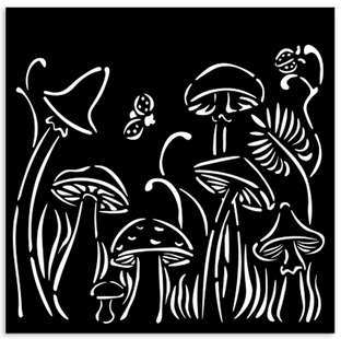 Stamperia Thick stencil 12X12 - Hidden Grove mushrooms