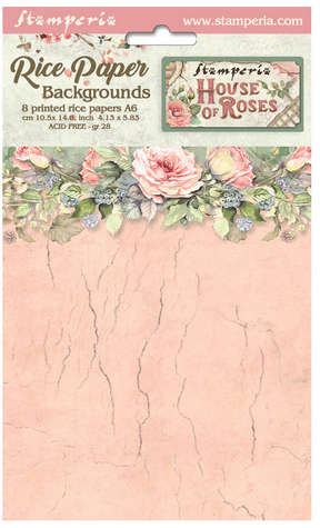 Stamperia Assorted Rice Paper 8xA6 - House of Roses