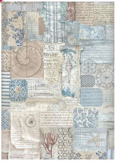 Stamperia Rice paper - Silent Sea texture
